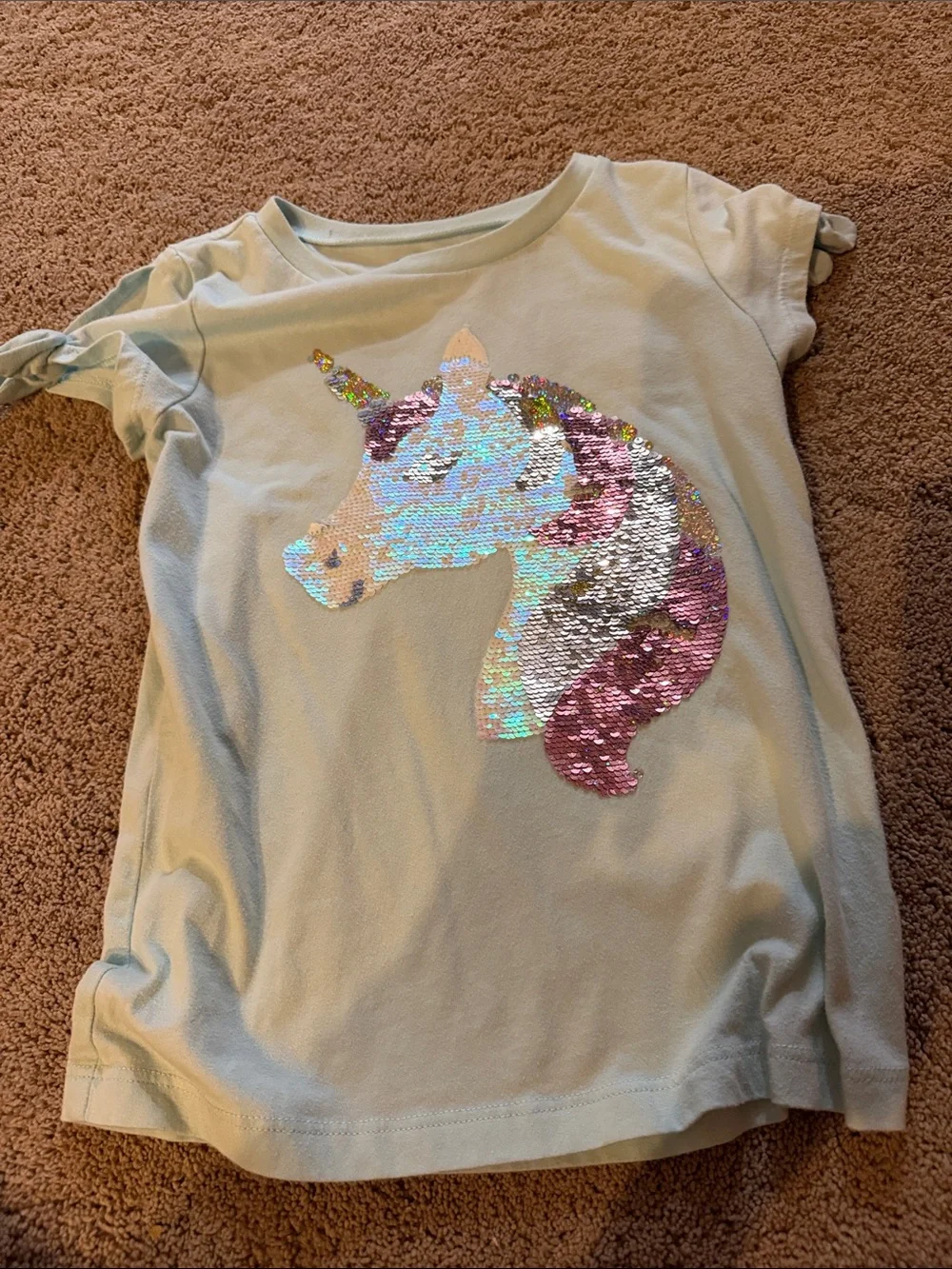 Carter's Mint Sequin Unicorn Short Sleeve Tee